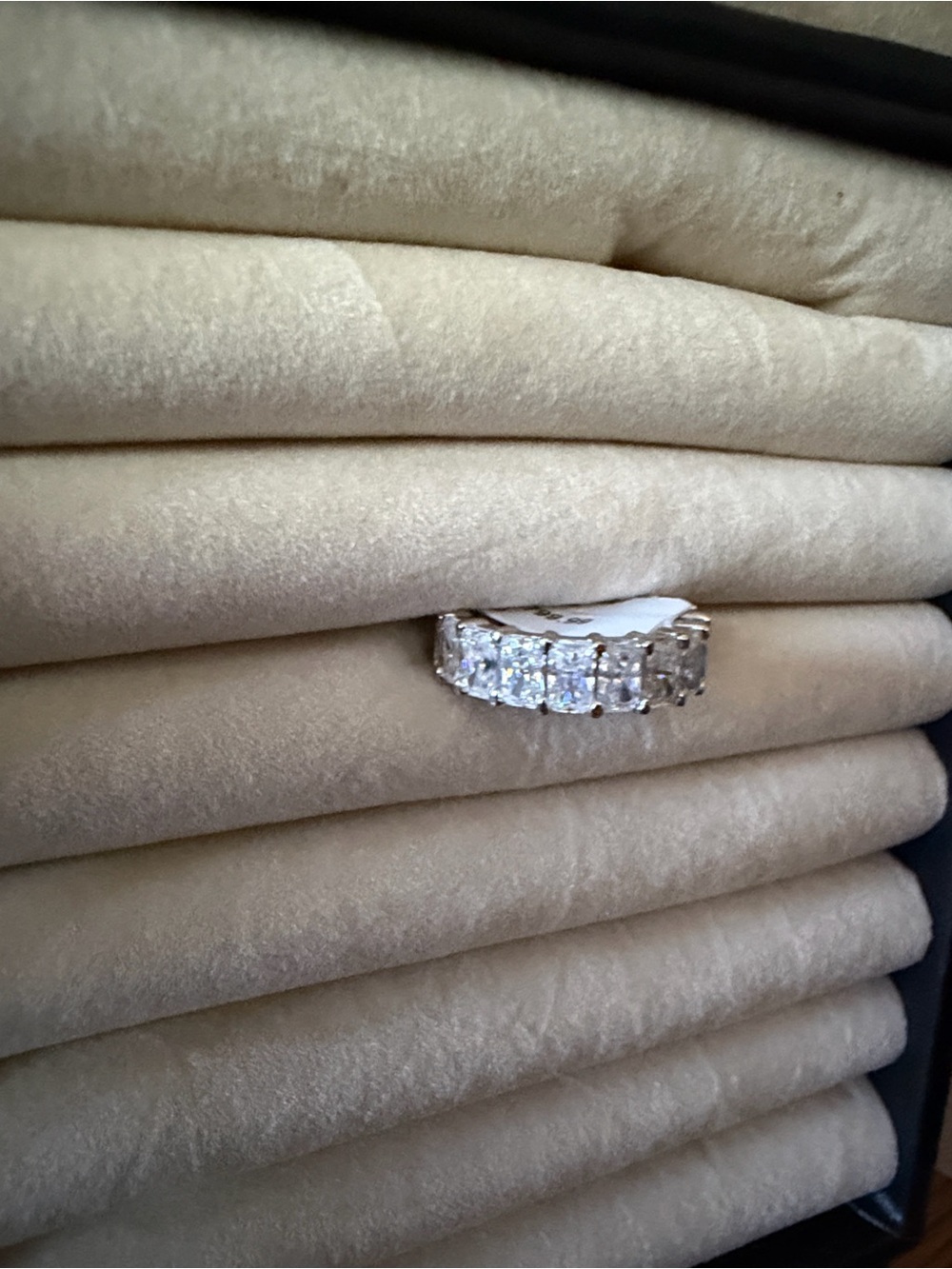 926 Sterling silver moissanite 6.30ct size 5 - Silver Tone - Picture 2 of 3